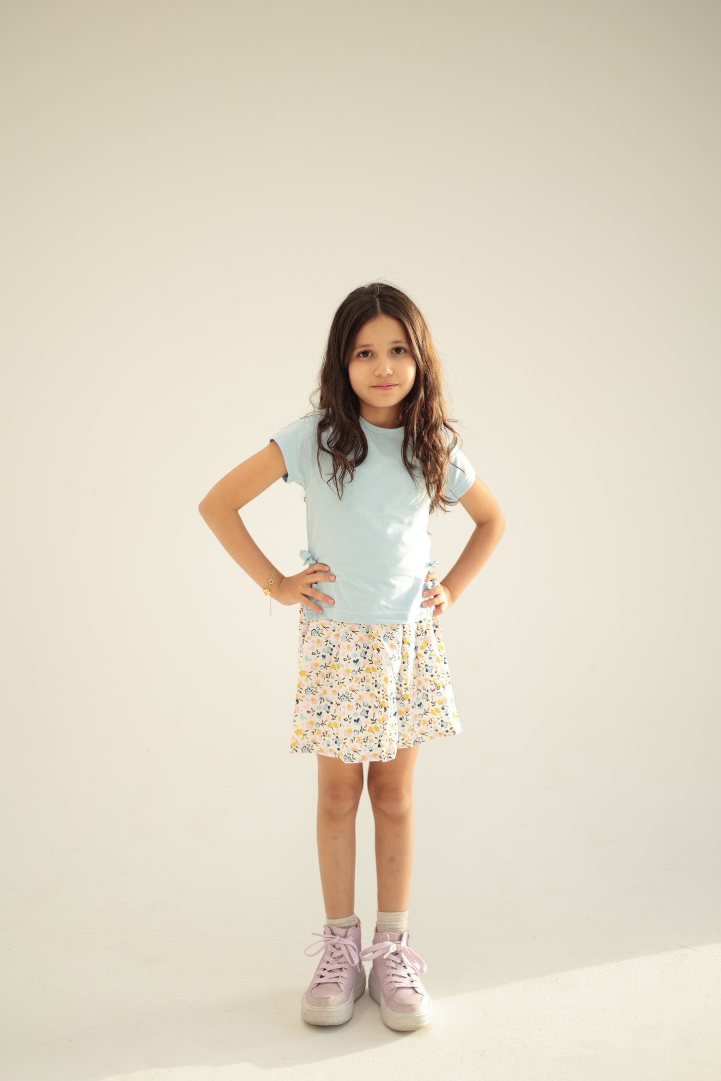Blue Half-Sleeve Top
