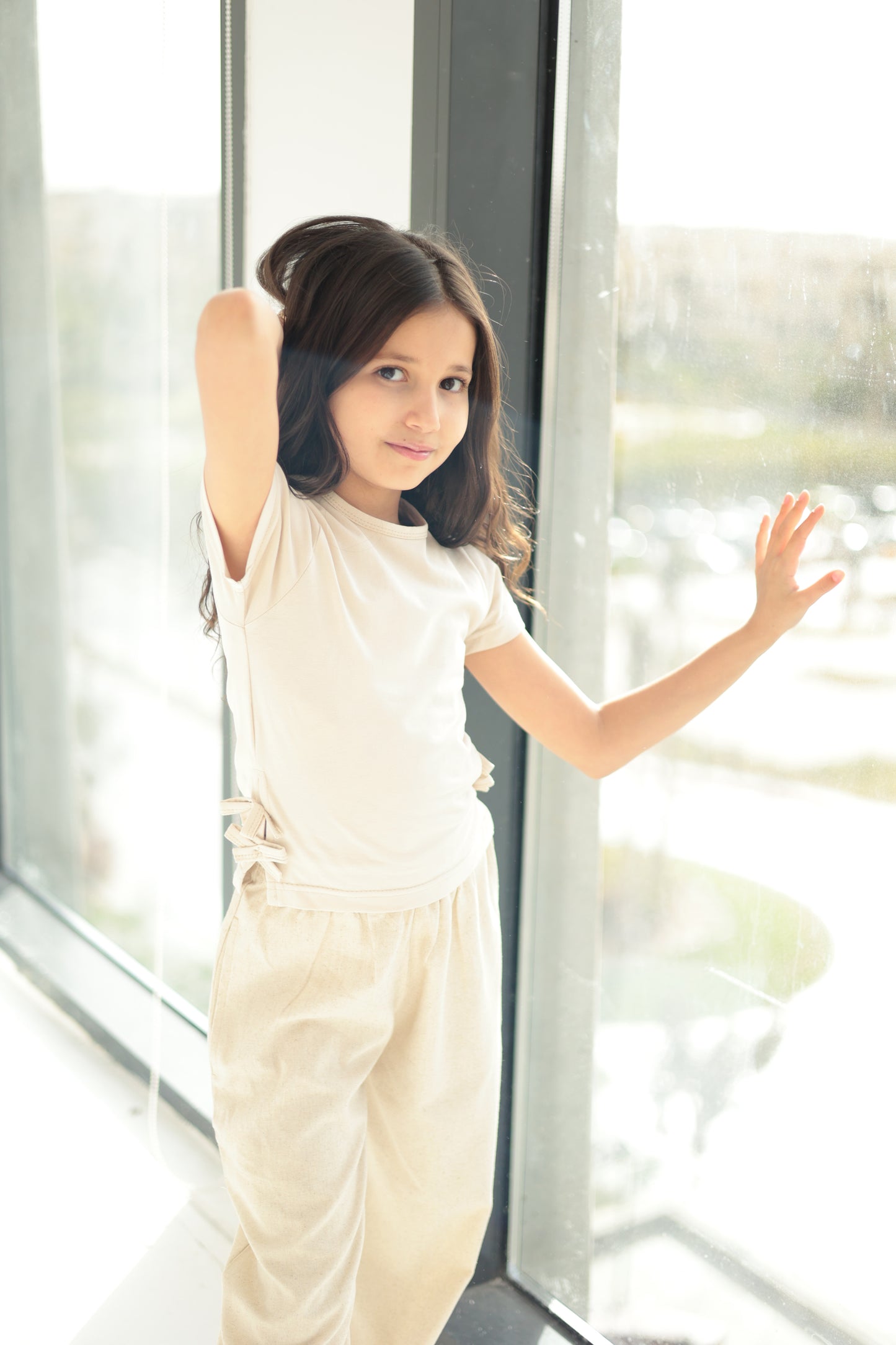 Basic Beige Half-Sleeve Top