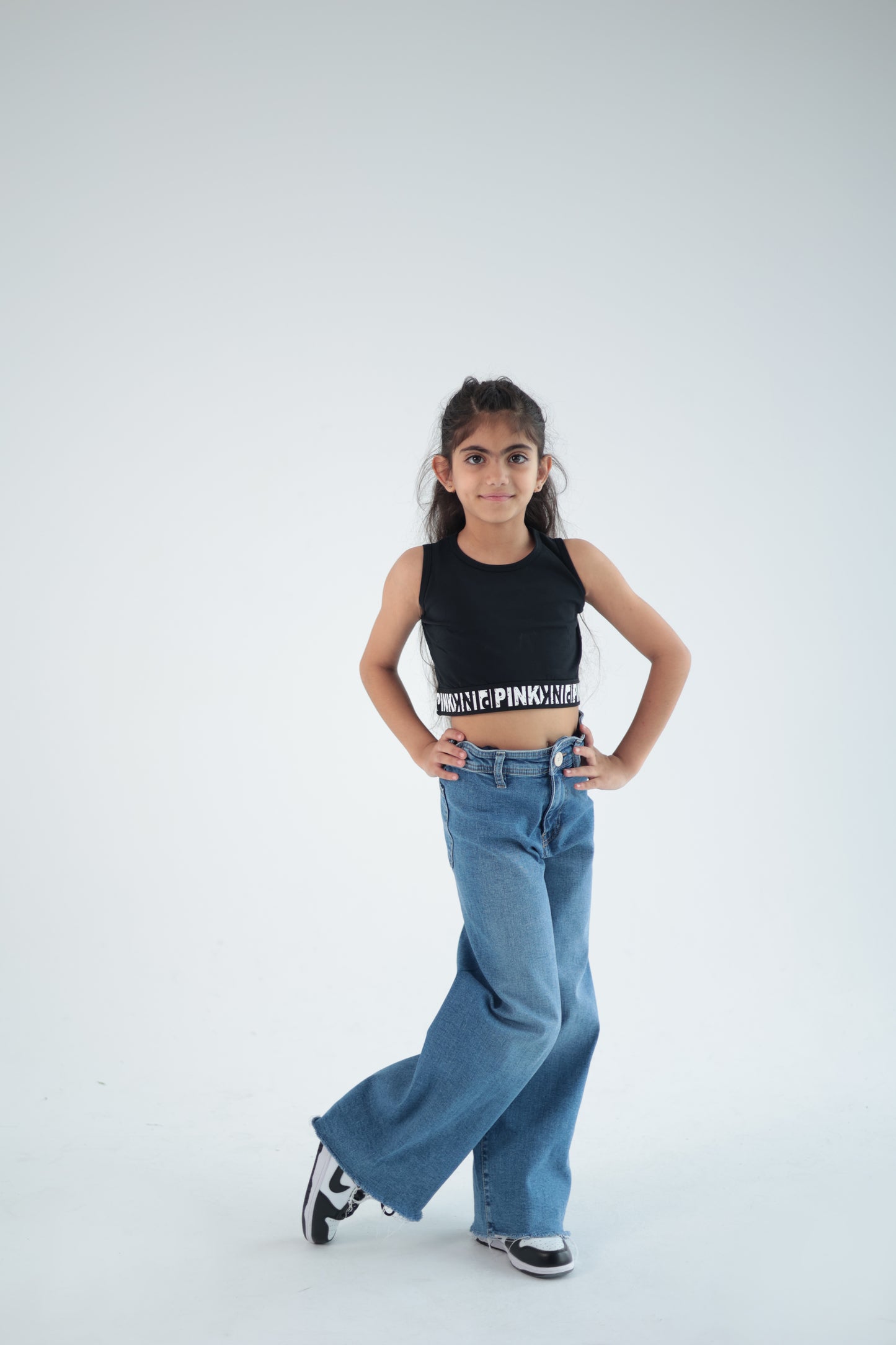 Black and white Crop top
