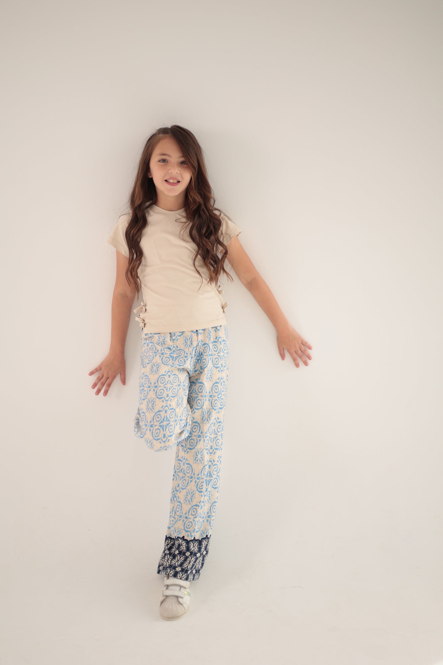 Pants viscose Beige and Blue