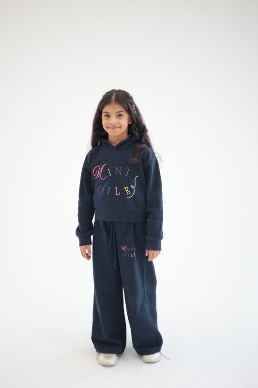 MINI NILE’s Vivid Navy Wide Leg Set