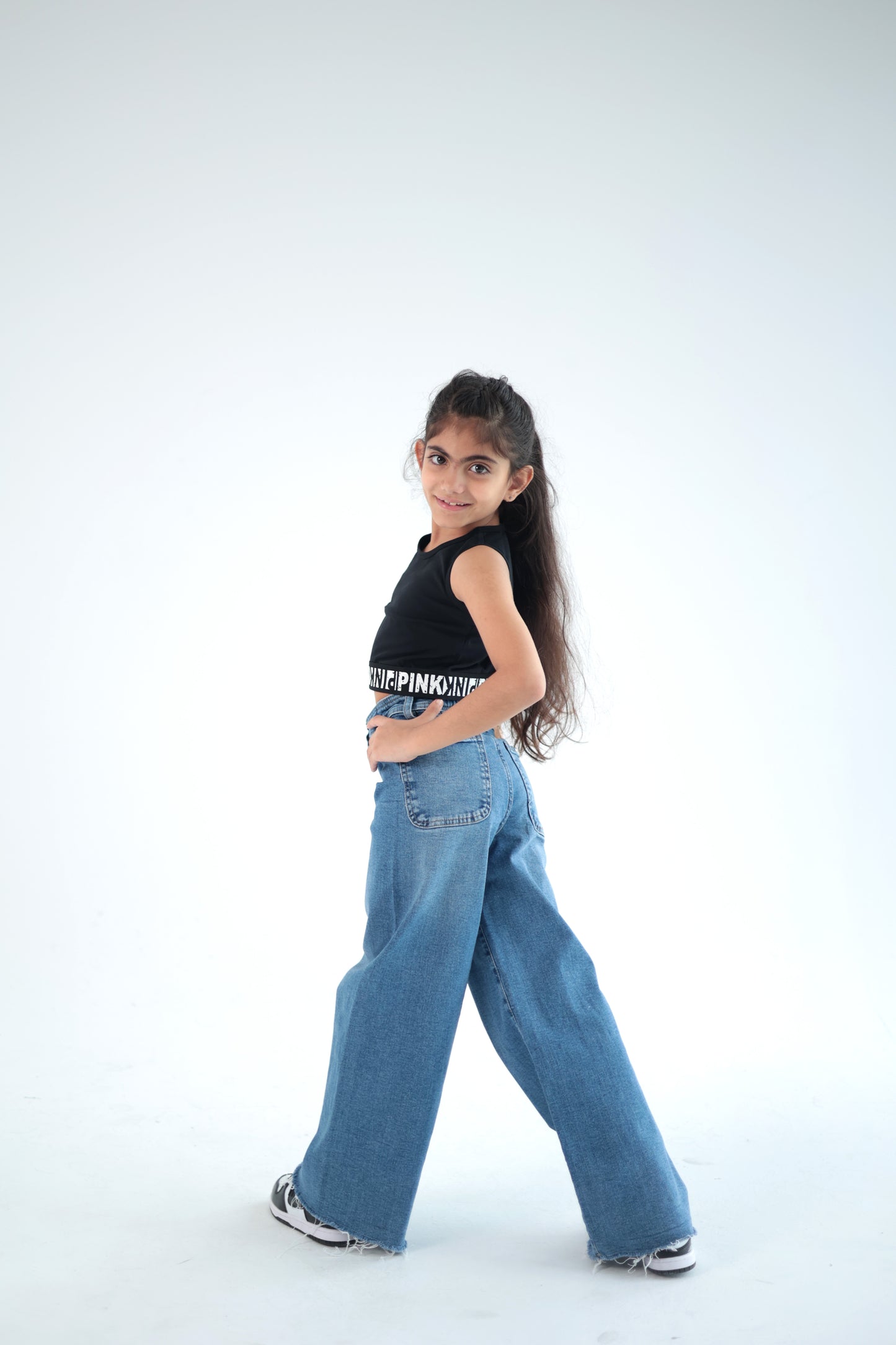 Black and white Crop top