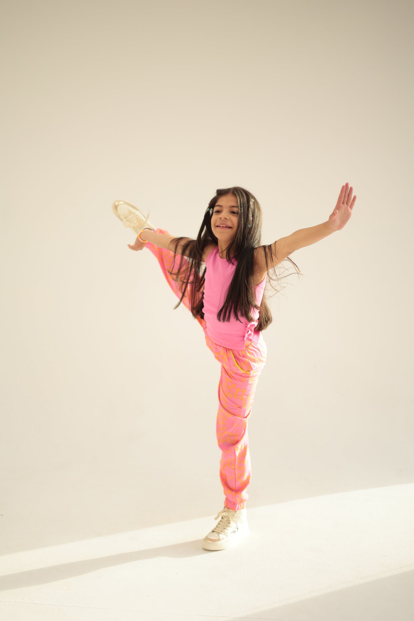 Orange Viscose Pants in Pink