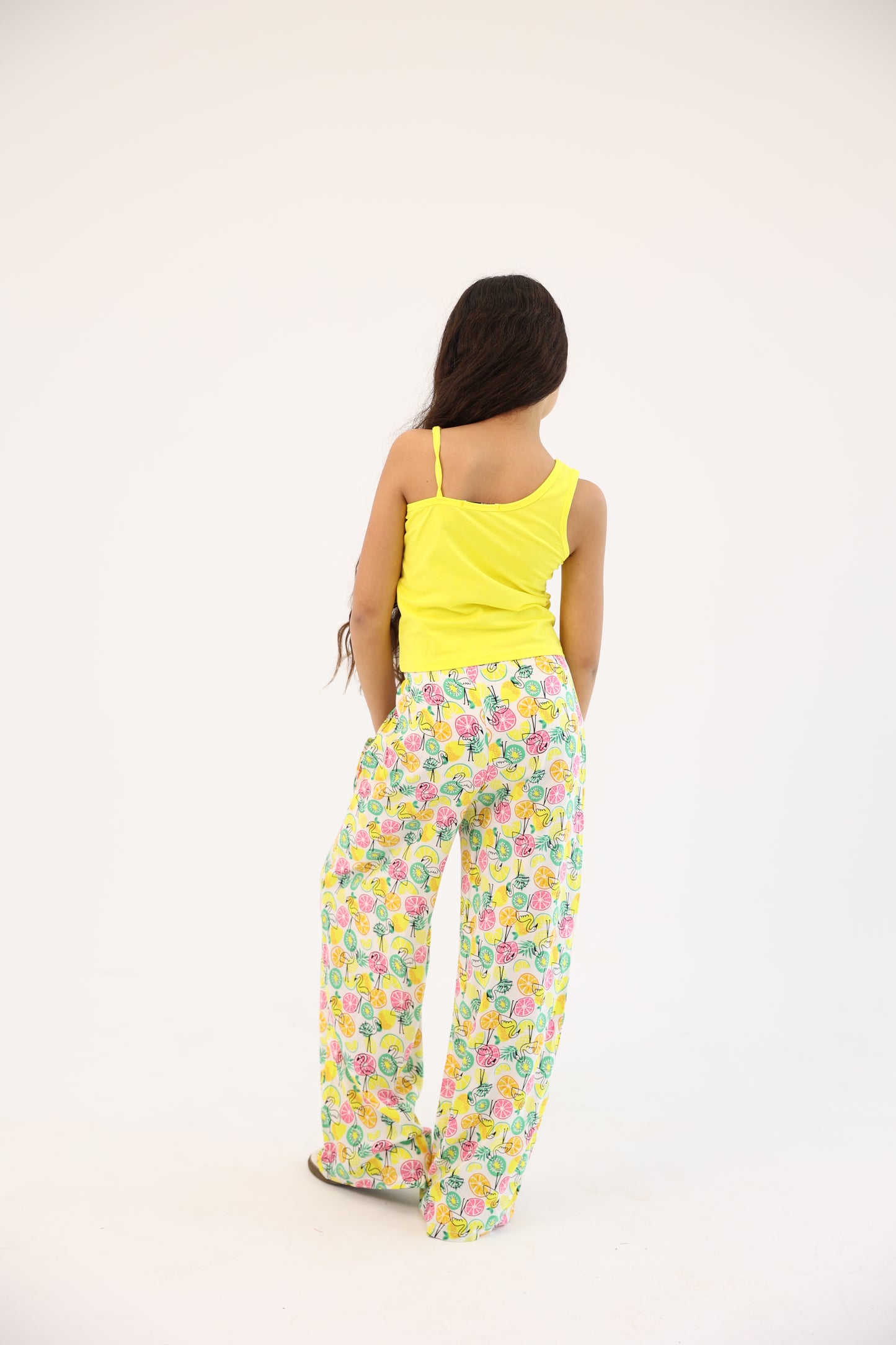 Lemon Top and Colorful Pants