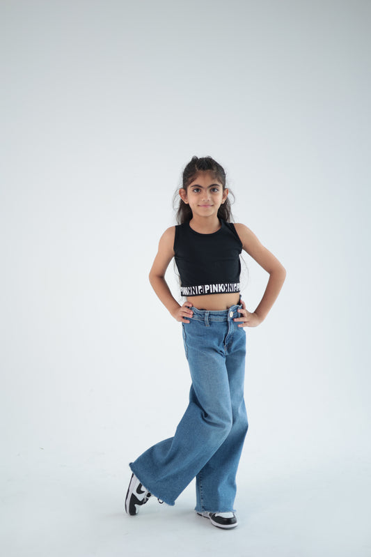 Black and white Crop top