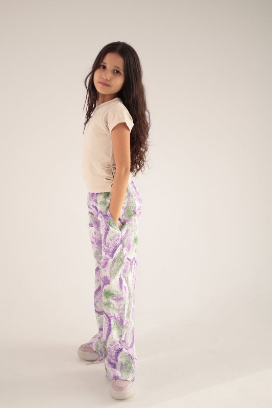 Pants Lotus Purple and Green