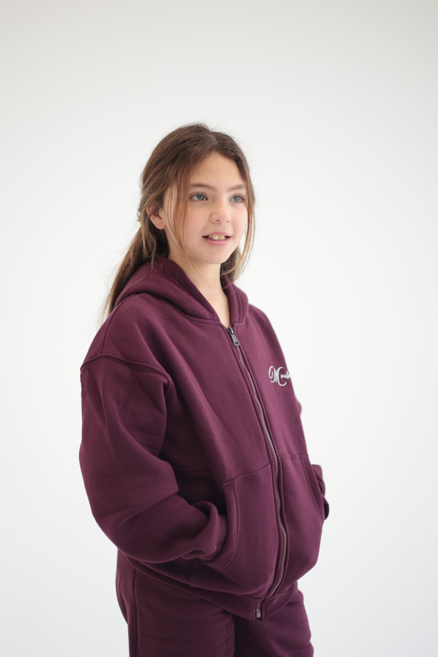 MINI NILE’s Maroon Zip Up Set