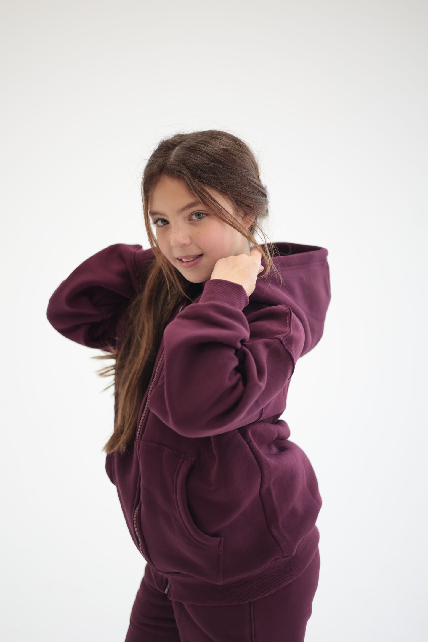MINI NILE’s Maroon Zip Up Set