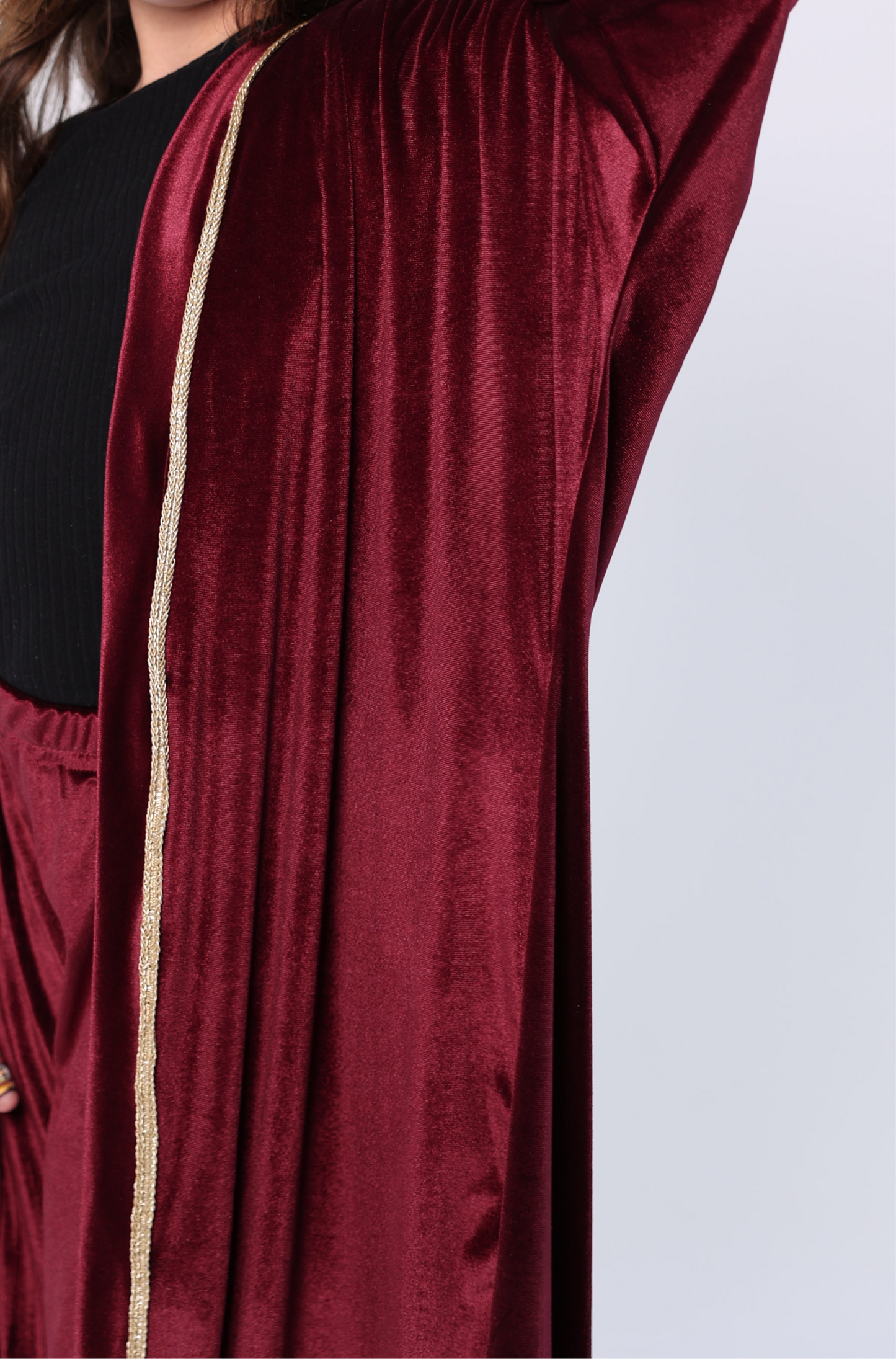 Qamar Burgundy Kaftan