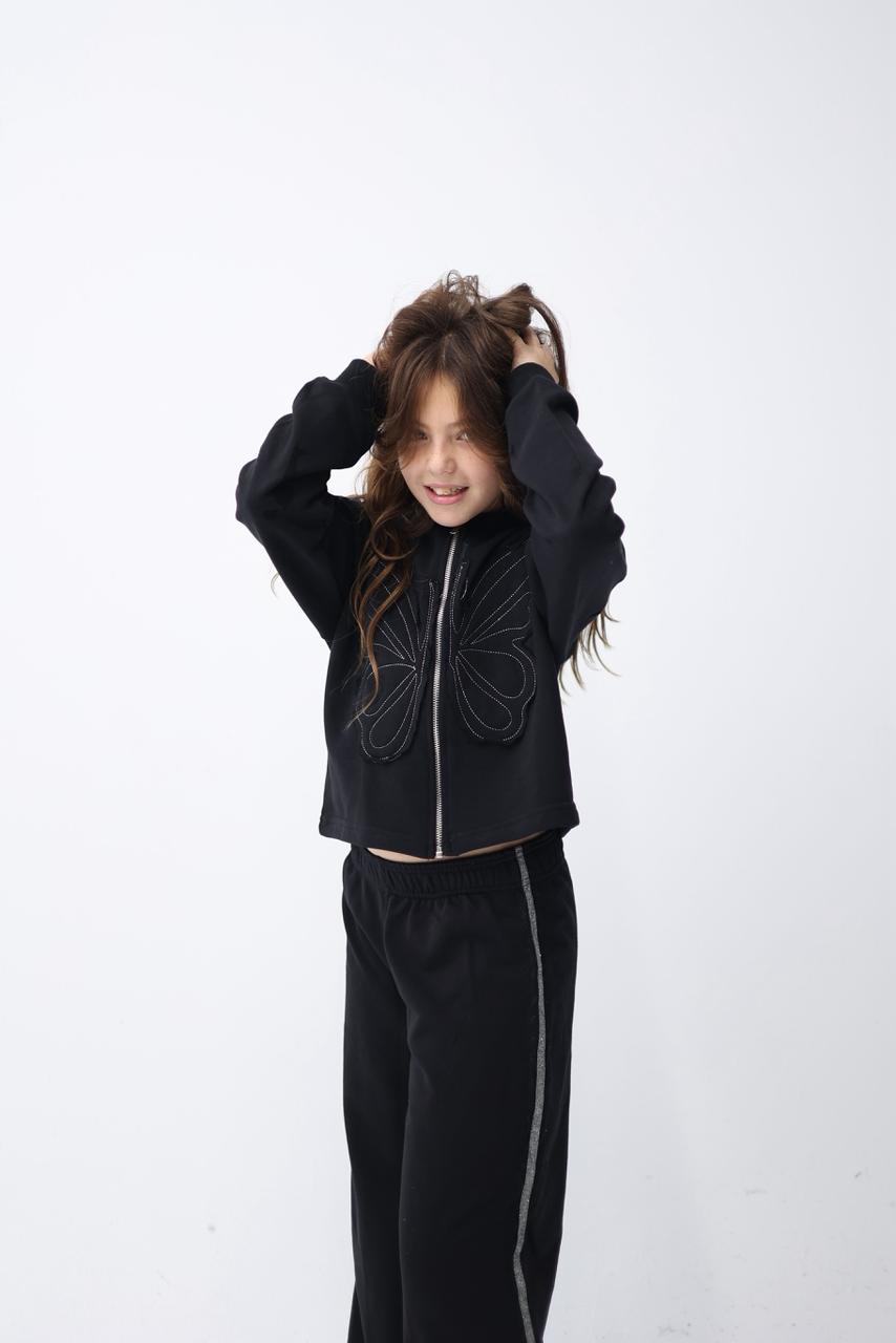Wide leg butterfly set “black”